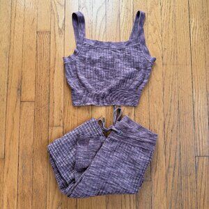 Athleta Revolve Ribbed Seamless Cami + Pant Set - S top / XS pants